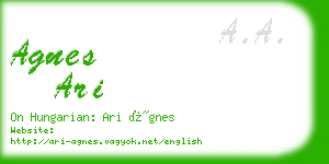 agnes ari business card